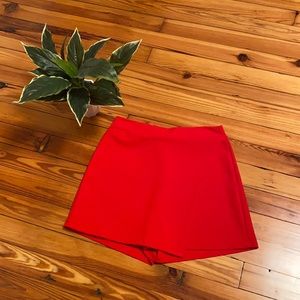 Red asymmetrical skort